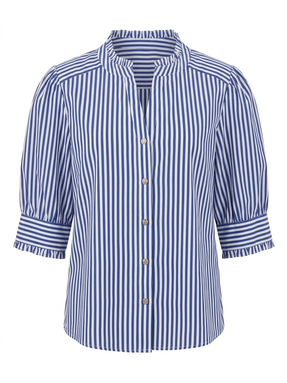 Tommy Hilfiger Blue and White Vertical Stripe Button-Down Shirt